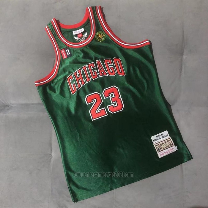 Camiseta Chicago Bulls Michael Jordan #23 Mitchell & Ness 1997-98 Verde